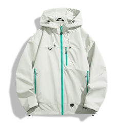 Unisex Hiking Jacket Waterproof Hooded Windbreaker Outdoor Camping Coat