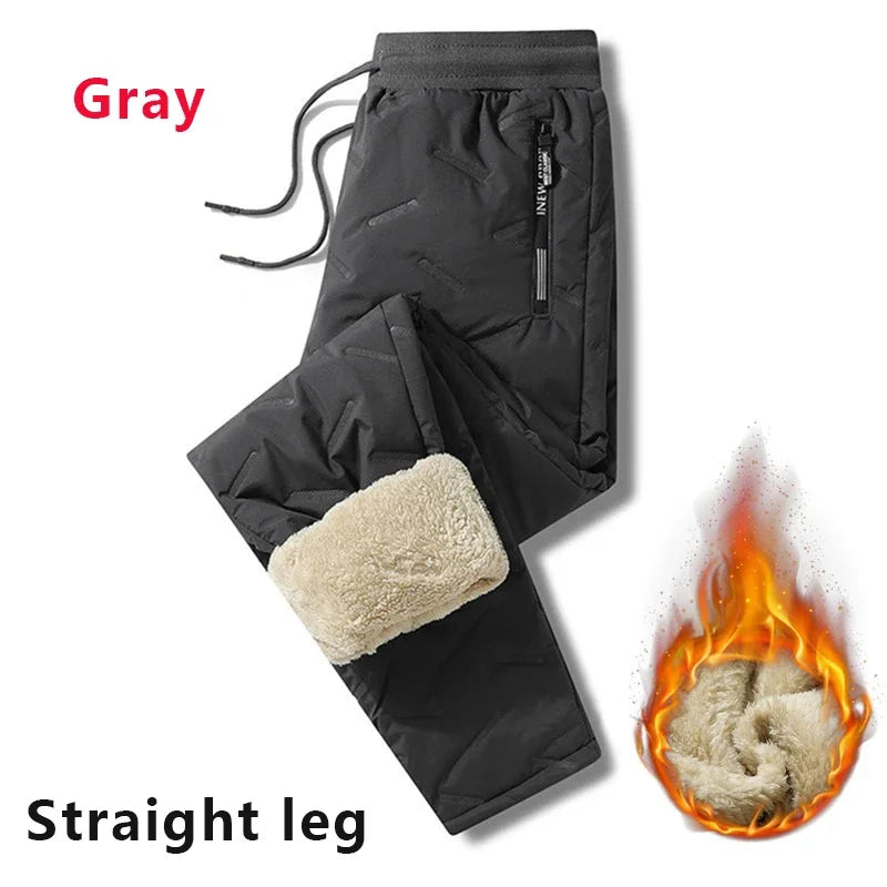 Men Winter Fleece Sweatpants Thick Warm Waterproof Windproof Casual
