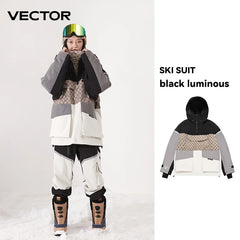 Waterproof Ski Wear Hooded Sweater Reflective Warm Winter Suit