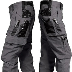 Men Tactical Cargo Pants Waterproof Multi Pocket Outdoor Work Trousers