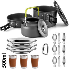 Camping Cookware Set Nonstick Outdoor Picnic Cooking Kit For 2-3