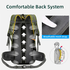 50L Travel Backpack Waterproof Hiking Camping Mountaineering Large Capacity