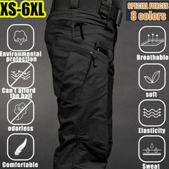 Men Tactical Cargo Pants Waterproof Multi Pocket Outdoor Plus Size