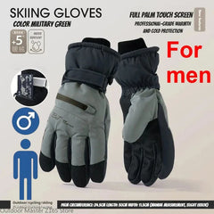 Winter Cycling Gloves Waterproof Touchscreen Thermal Non Slip Ski
