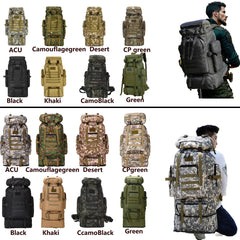 80L 100L Mountaineering Backpack Tactical Large Hiking Camping Travel