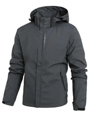 Men Waterproof Rain Jacket Lightweight Hooded Outdoor Windproof Hiking