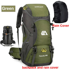 50L Travel Backpack Waterproof Hiking Camping Mountaineering Large Capacity