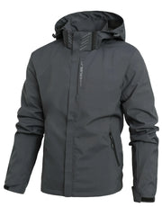 Men Waterproof Rain Jacket Lightweight Hooded Outdoor Windproof Hiking