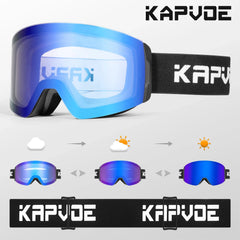 Photochromic Ski Goggles Magnetic Anti Fog UV400 Snow Eyewear