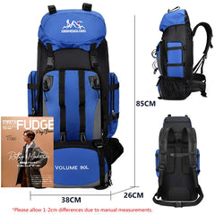 90L Waterproof Hiking Backpack Large Capacity Trekking Camping Travel