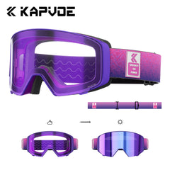 Photochromic Ski Goggles Magnetic Anti Fog UV400 Snow Eyewear