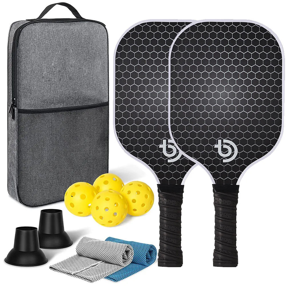 Graphite Carbon Fiber Pickleball Paddle Set Lightweight USAPA Approved