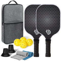 Graphite Carbon Fiber Pickleball Paddle Set Lightweight USAPA Approved