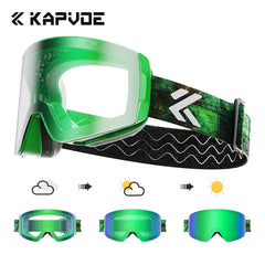 Photochromic Ski Goggles Magnetic Anti Fog UV400 Snow Eyewear