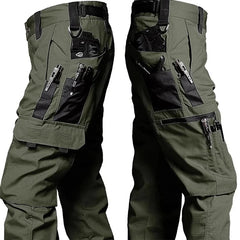 Men Tactical Cargo Pants Waterproof Multi Pocket Outdoor Work Trousers