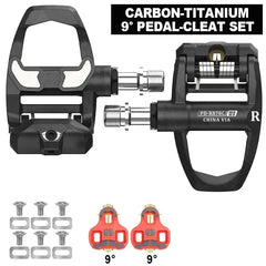 Road Bike Clipless Pedals Ultralight Carbon Nylon Self Locking