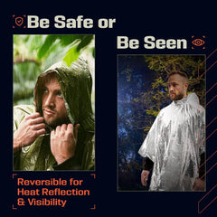 Emergency Waterproof Raincoat Thermal Aluminum Poncho Survival Camping Gear