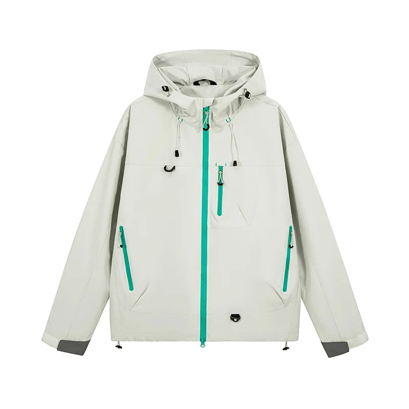 Unisex Hiking Jacket Waterproof Hooded Windbreaker Outdoor Camping Coat