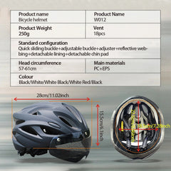 Ultra Light Cycling Helmet Magnetic Goggles MTB Road Bike