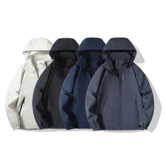 Men Waterproof Rain Jacket Lightweight Hooded Outdoor Windproof Hiking