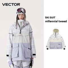 Waterproof Ski Wear Hooded Sweater Reflective Warm Winter Suit