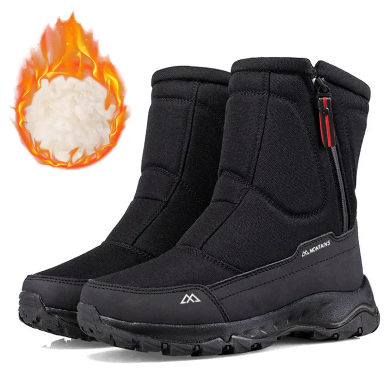 Men Winter Snow Boots Waterproof Insulated Warm Outdoor Comfort