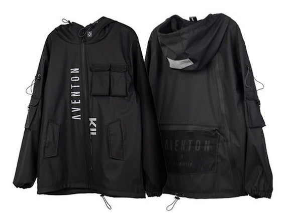 Multi Pockets Cargo Jackets Men Windbreaker Hip Hop Streetwear Outdoor Techwear Jackets Harajuku Cargo Coats
