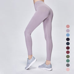 Yoga Pants Women's High-waisted Elasticity Tight-Fit Running Athletic Pants Wicking Breathable Solid Color Outdoo Fitness Pants