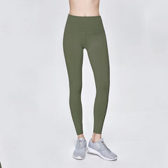 Yoga Pants Women's High-waisted Elasticity Tight-Fit Running Athletic Pants Wicking Breathable Solid Color Outdoo Fitness Pants
